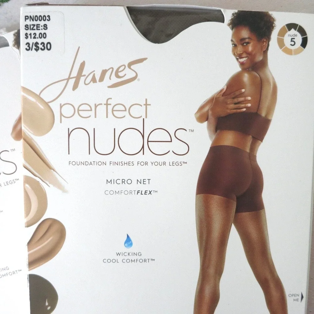 Hanes Perfect Nudes Tights S Cocoa Sheer Pantyhose Filter Gaze Aesthetic 2 Pair